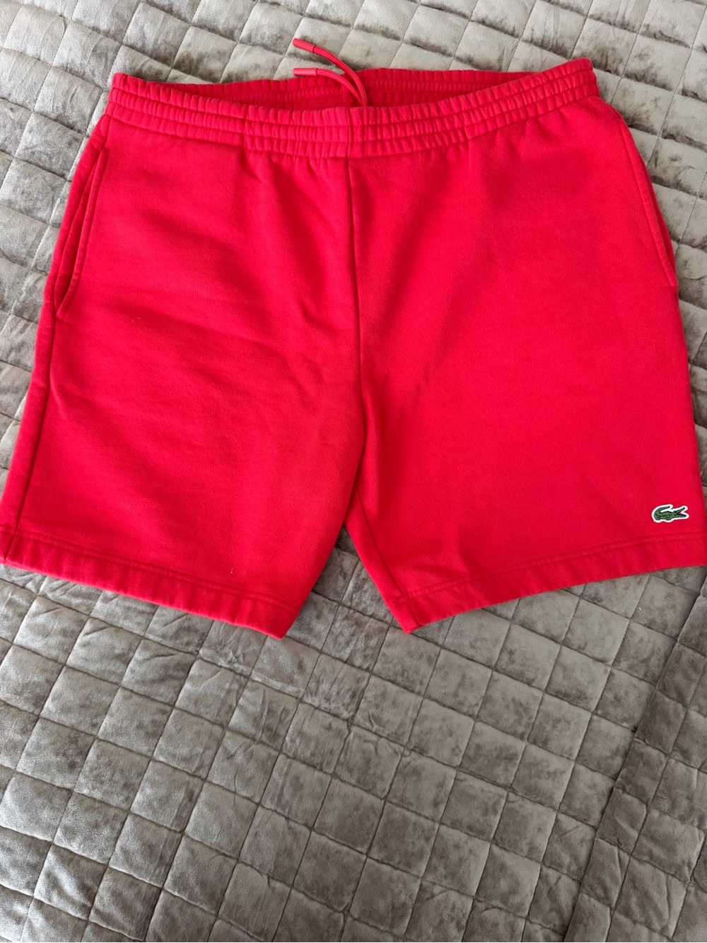 Lacoste Men’s Red Drawstring Fleece Shorts